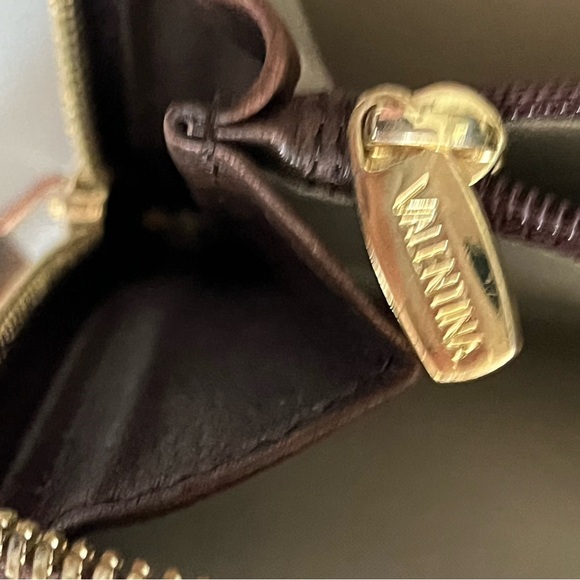 VTG Valentina Brown Leather Wallet with Gold Accent EUC. - Picture 13 of 16